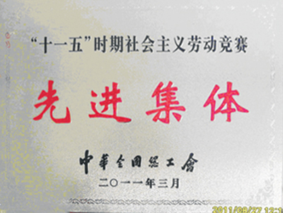 大明廚具獲評”十一五“時(shí)期社會(huì )主義勞動(dòng)競賽先進(jìn)集體