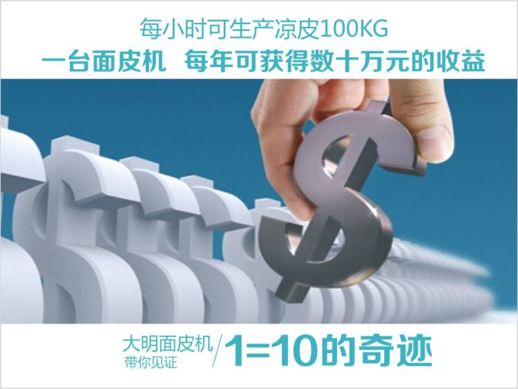 生產(chǎn)面皮效率每小時(shí)可達100kg