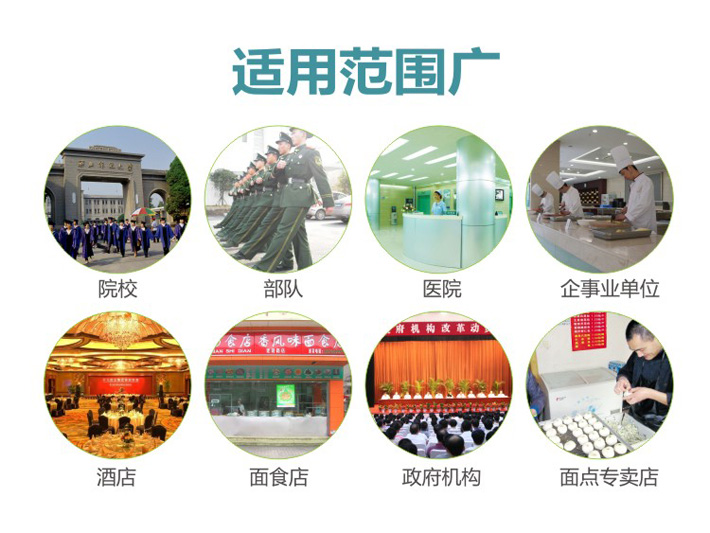 適用于餐飲飯店、院校及企事業(yè)單位食堂、中央廚房等面食加工