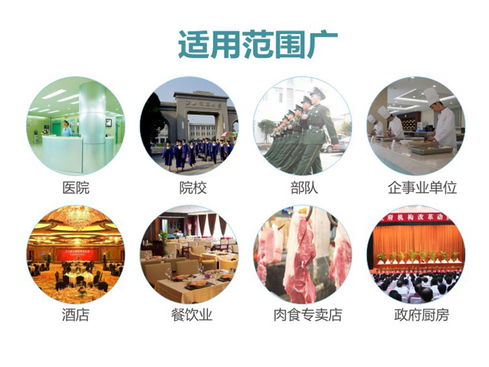 適用于酒店、飯店、食堂及個(gè)體餐飲店等